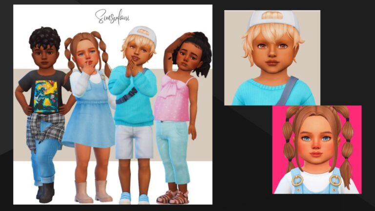 CC: Colección de peinados maxis match para infantes creado por Simsulani para los Sims 4
