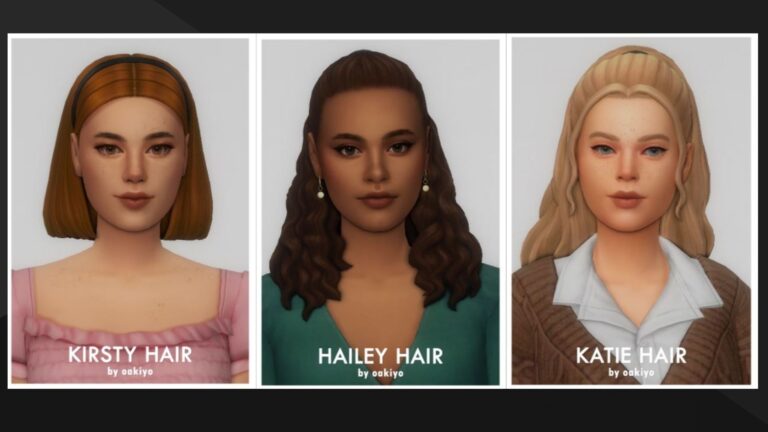 CC: Recopilación de peinados para mujeres creado por Oakiyo para los Sims 4