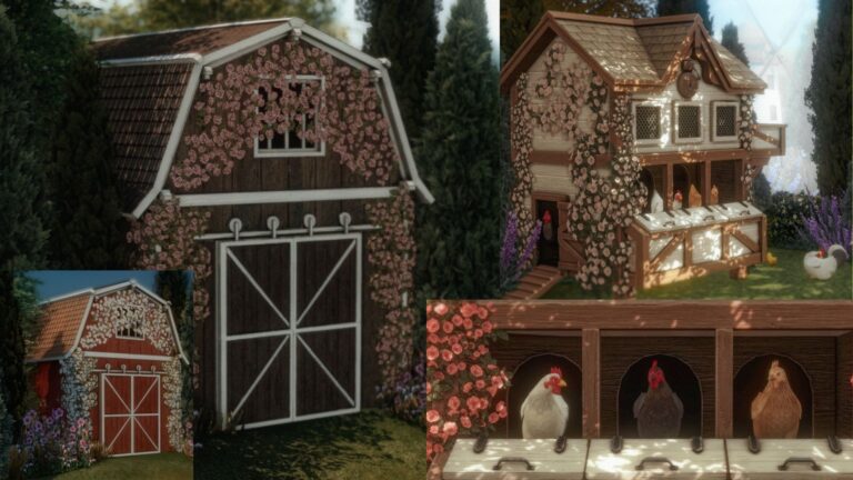 CC: Cobertizo y gallinero rustico para Los Sims 4