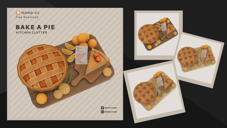 CC: Preciosa tarta creada por MOMO-CC para los Sims 4