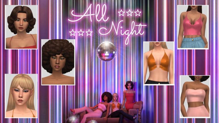 CC: All Night ropa de los 70’s para Los Sims 4