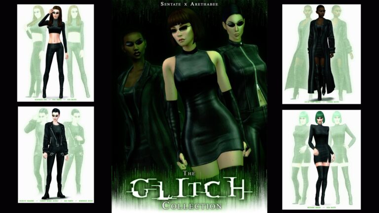 CC: The Glitch colección inspirada en Matrix para Los Sims 4.
