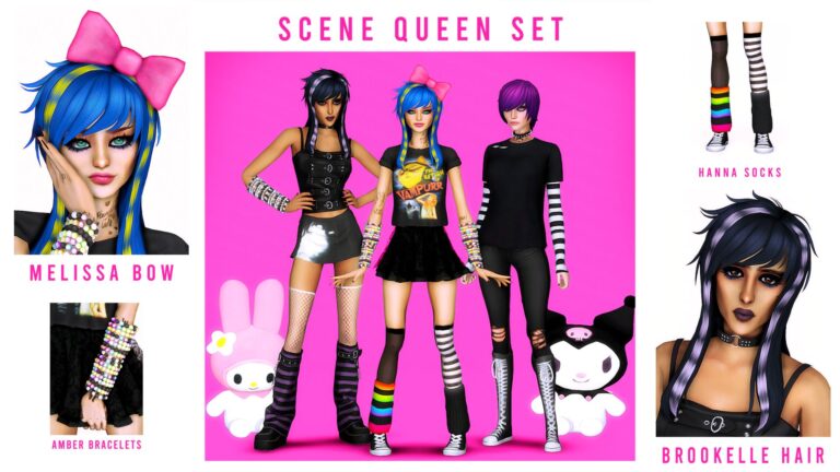 CC: Scene Queen set emo para Los Sims 4