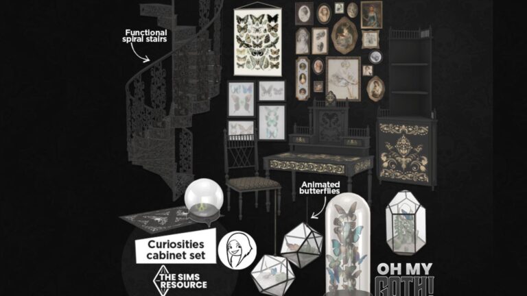 CC: Oh My Goth oficina gótica para Los Sims 4