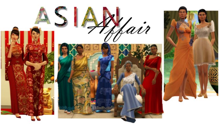 CC: Asían Affair set de bodas asiáticos para Los Sims 4