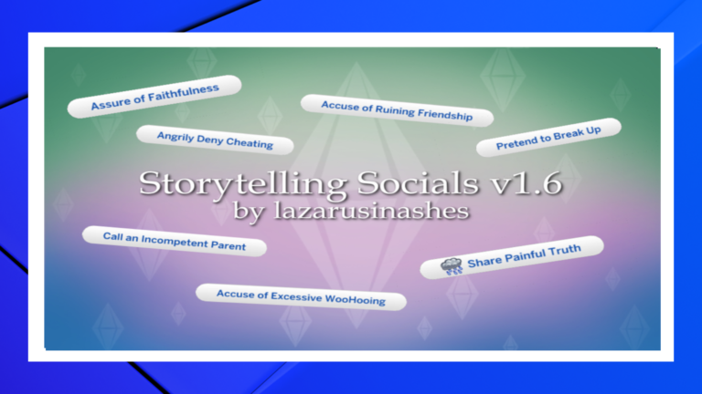 Mod: Storytelling Socials (historias sociales) para Los Sims 4