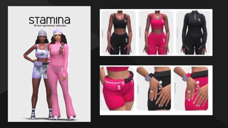 CC: Colección de ropa deportiva maxis match para mujer creado por Simkoos para los Sims 4