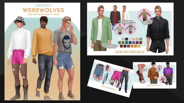 CC: Maravillosa colección de ropa maxis match casual para hombre creado por Solistair para los Sims 4