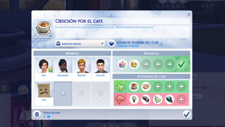 Ideas de nombres para clubes en Los Sims 4