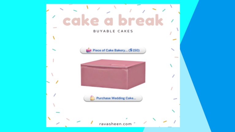 Mod: Cake A break (por RVSN) para Los Sims 4