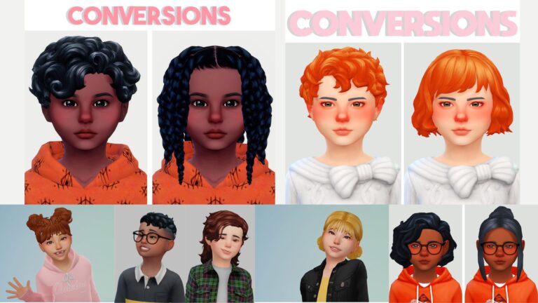 CC: Peinados para niños en Los Sims 4