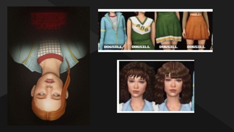 CC: Colección de ropa y peinados para mujer inspirados en Upside Down creado por Dogsill para los Sims 4