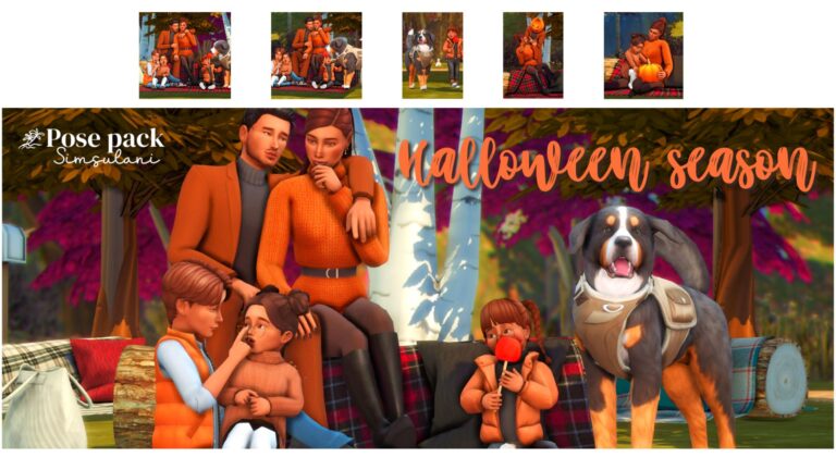 Poses: Poses familiares para Halloween en  los Sims 4