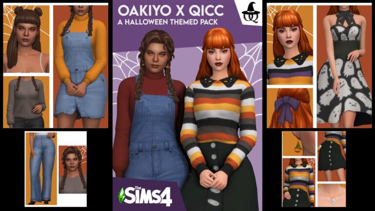 CC: Oakiyo X Qicc Halloween pack para Los Sims 4