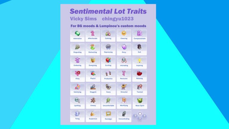 Mod: “Sentimental lots traits” por Chingyu1023 para Los Sims 4