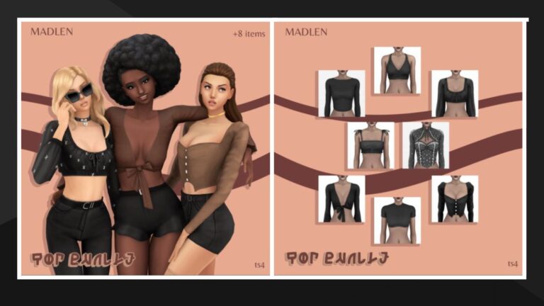 CC: Fantástica colección de tops para mujer para los Sims 4 creado por Madlen