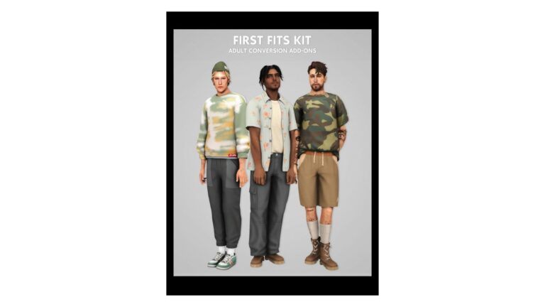 CC: “Firts fits kit adult conversion add ons” parte 1 en Los Sims 4 por AdrienPastel