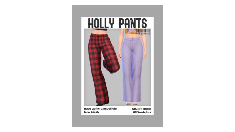 CC:”Holly Pants” en Los Sims 4 por Pixelunivairse