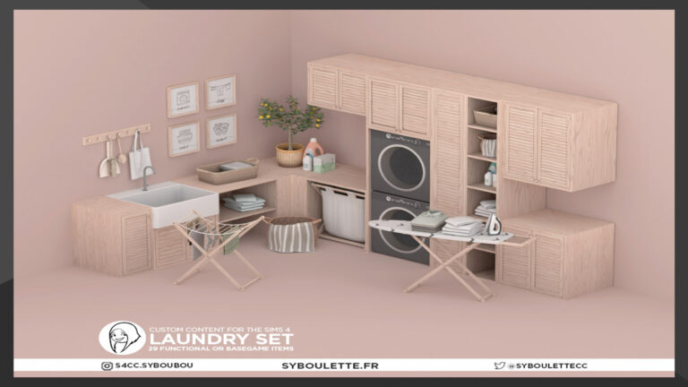 CC: Has que lavar la ropa en Los Sims sea más lindo con este set de lavandería