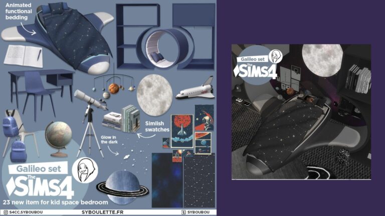 CC: Dormitorio espacial para niños en Los Sims 4