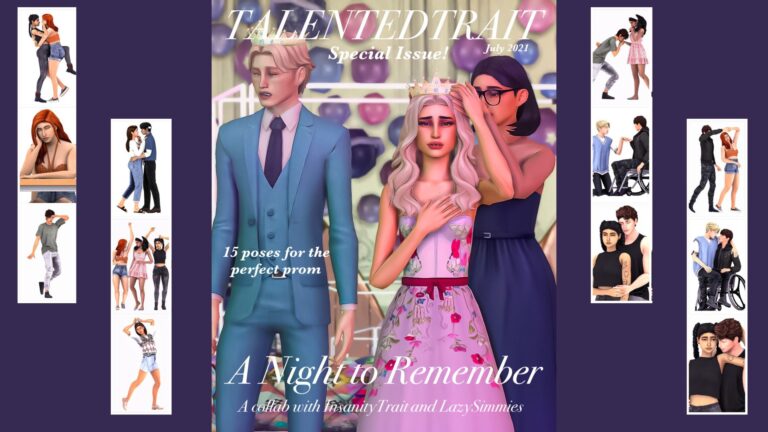 CC: Una noche para recordar poses de graduación en Los Sims 4.