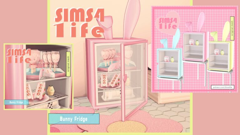 CC: Mini nevera de conejo funcional para Los Sims 4