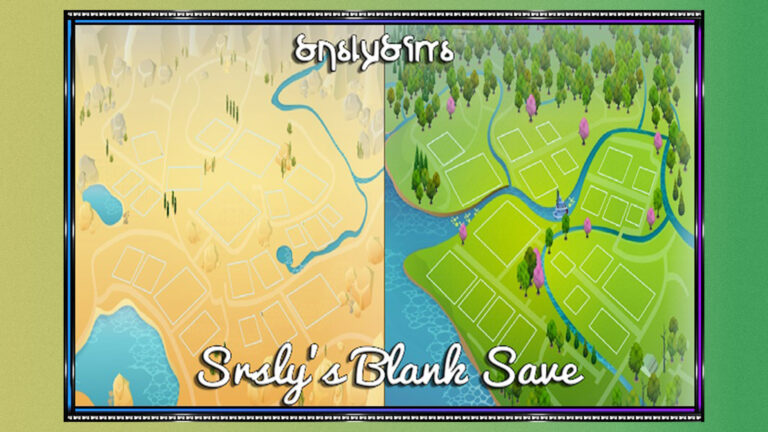 Partida Guardada en blanco, versión Srlsy Sims para Los Sims 4