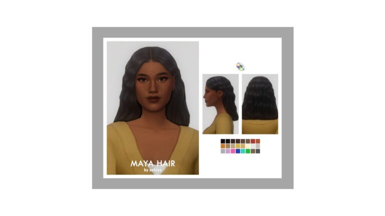 CC: “Maya Hair” en Los Sims 4 por Oakiyo