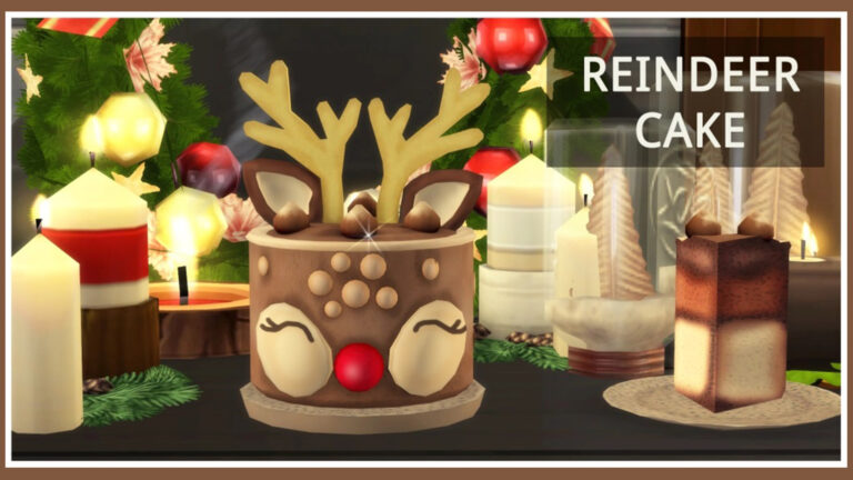 Mod: Pastel de reno, por Icemunmun para Los Sims 4