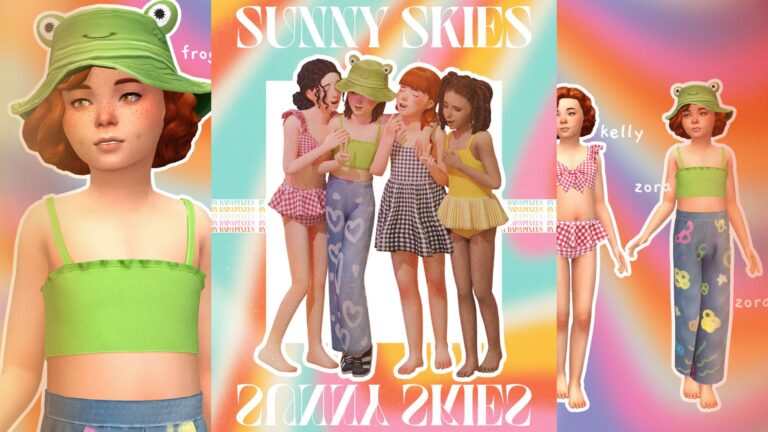 CC: Colección de verano para niñas en Los Sims 4