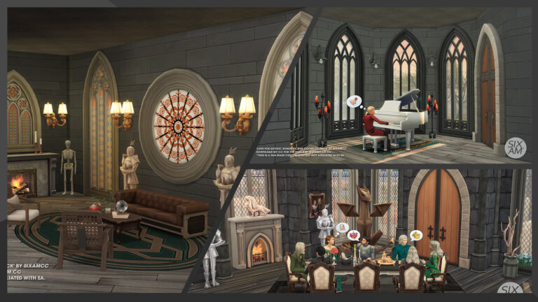 CC Amor por lo Gótico: Crea una construcción hermosa con este set gótico por SixamCC