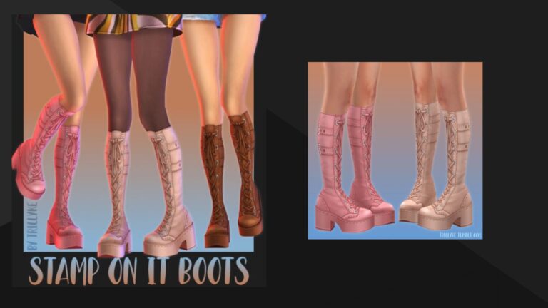 CC: Maravillosas botas para mujer maxis match creada por Trillyke para los Sims 4