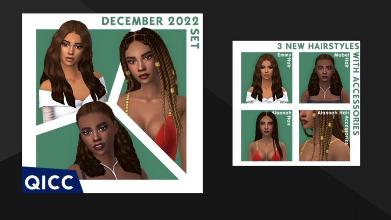 CC: Maravillosa colección de peinados para mujer creada por QICC para los Sims 4