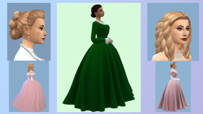 CC: Ropa y peinados de época por SimsToMaggie para Los Sims 4
