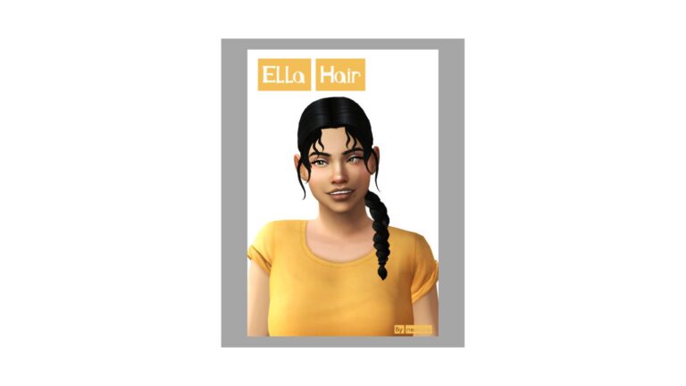 CC:”Ella Hair” en Los Sims 4 por Ravensim