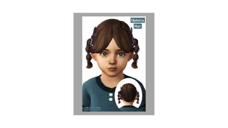 CC: “Ophelia Hair” en Los Sims 4 por Ravensim