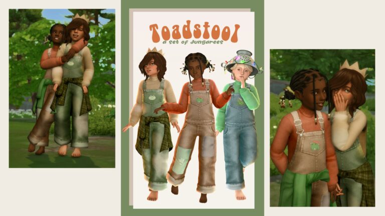 CC: overol de ranita para niños en Los Sims 4