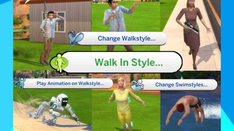 Mod: camina y nada con estilo por abidoang para Los Sims 4