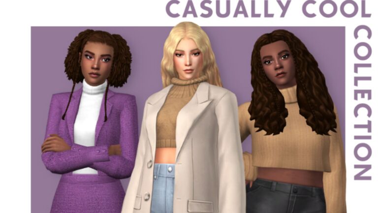 CC: Maravillosa colección de peinados y ropa casual para mujer creada por QICC para los Sims 4