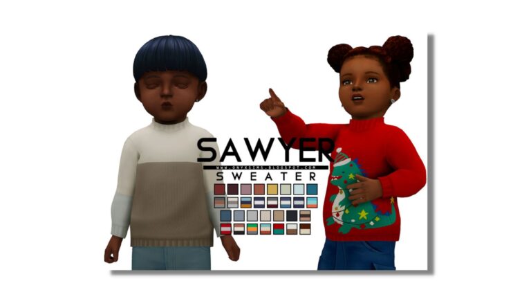 CC: “Sawyer Sweater” en Los Sims 4 por OnyxSims