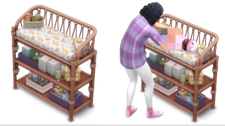 CC: Cambiador de pañales 100% funcional para el juego base de Los Sims 4