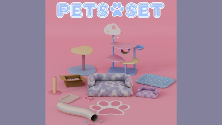 CC: Set para mascotas en Los Sims 4