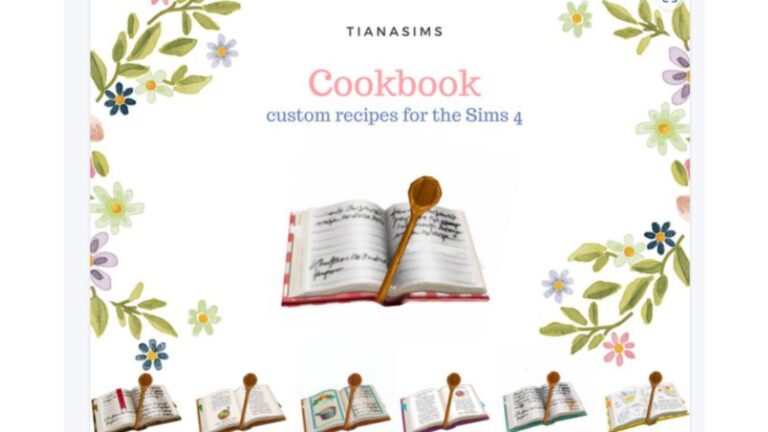 Mod: libro de cocina por TianaSims para Los Sims 4