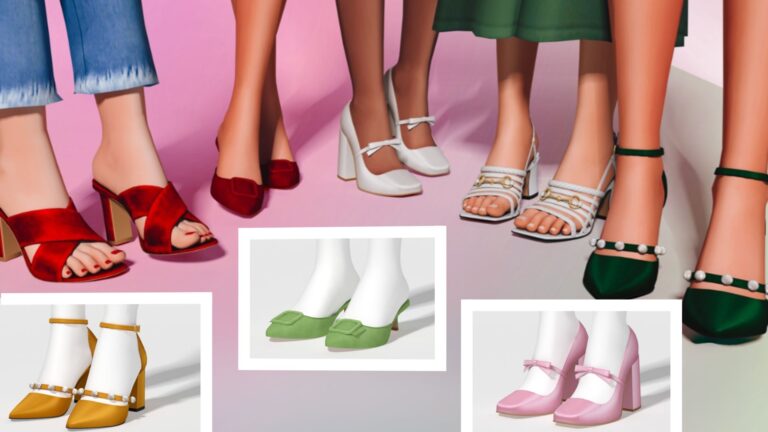 CC: Preciosa colección de zapatos de verano para mujer creada por Jius-sims para los Sims 4