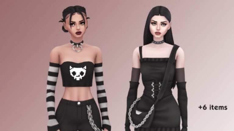 CC: Colección de ropa dark para mujer creada por Madlen para los Sims 4
