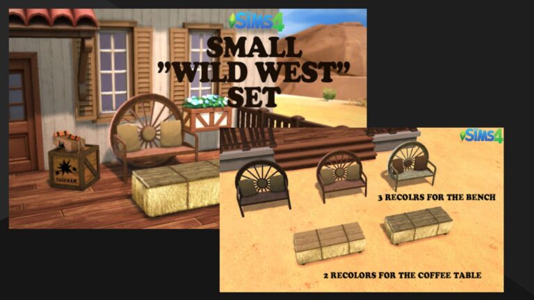 CC: Colección de objetos pequeños del lejano oeste creado por Historicalsimslife para los Sims 4