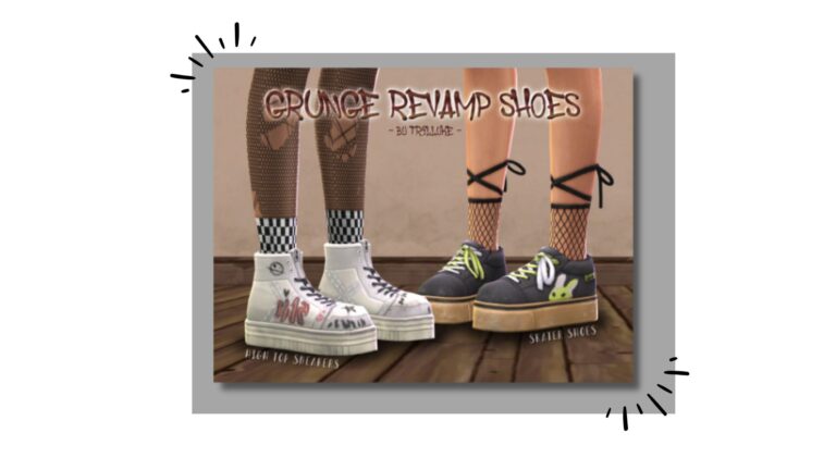 CC: “Grunge Revamp Shoes” en Los Sims 4 por Trillyke