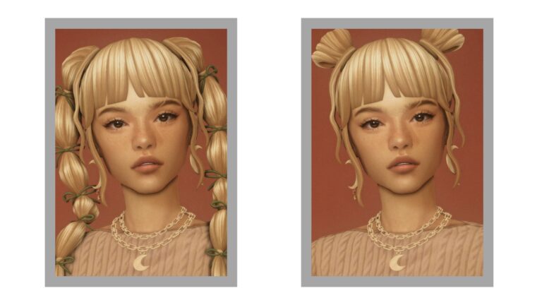 CC: “Marina Pigtails and Buns” en Los Sims 4 por Dogsill