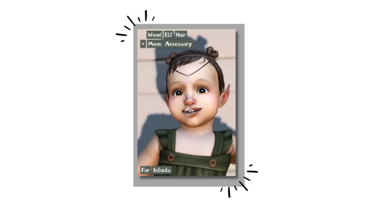 CC: “Wood Elf Hair + Moon Accesory” en Los Sims 4 por Ravensims