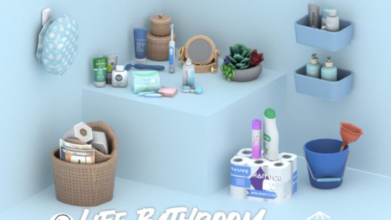 CC: Maravilloso set de clutter para baño creado por Syboulette para los Sims 4